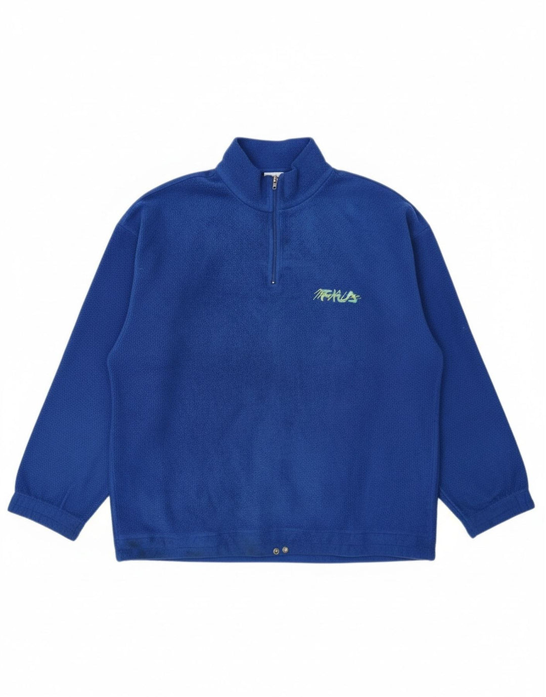 FILA Mens Zip Neck Fleece Jumper IT 50 Medium Blue Polyester