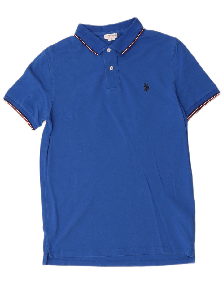 U.S. Polo Assn. Tricou polo pentru bărbați, bumbac albastru mediu
