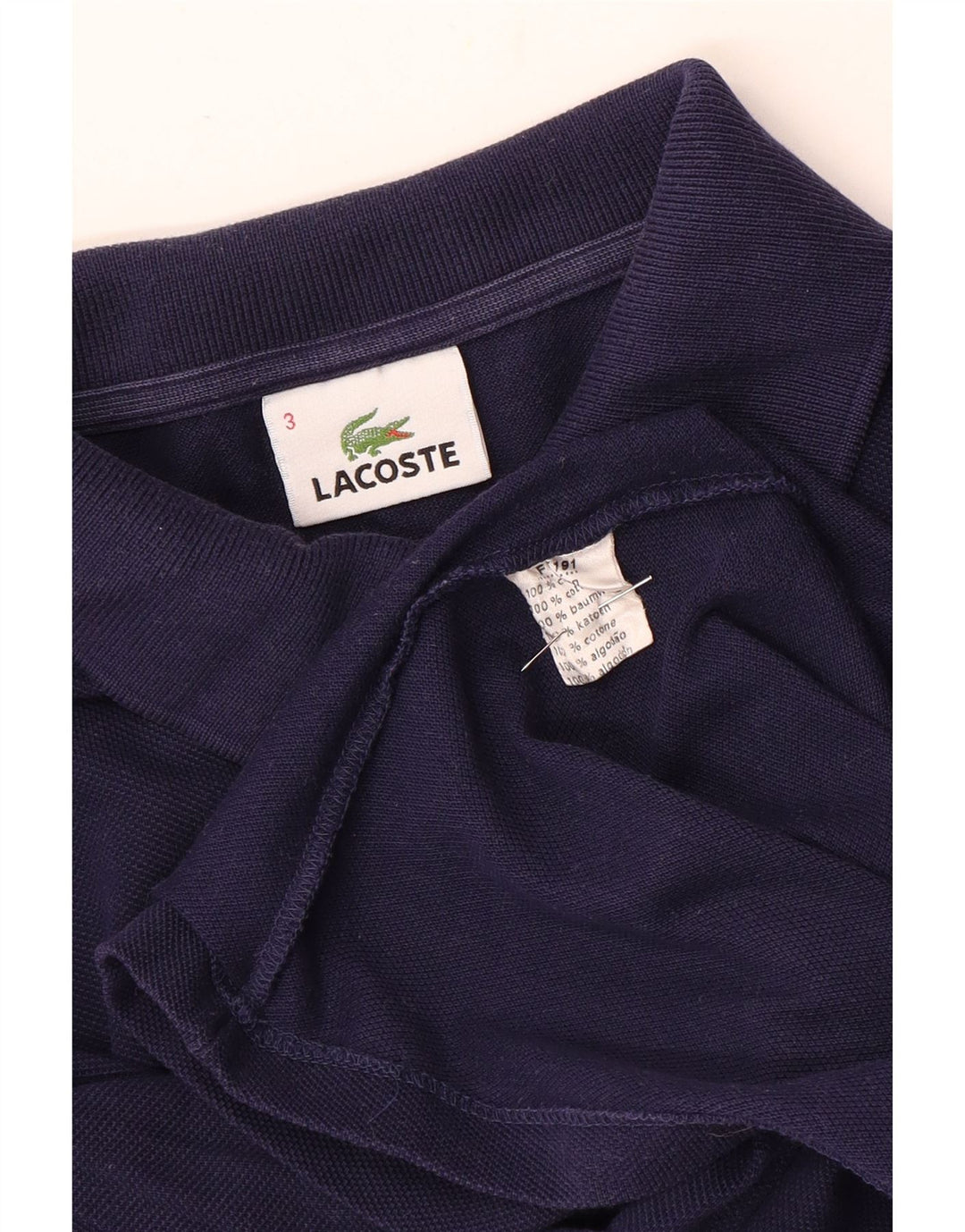 Tricou polo pentru bărbați Lacoste Mărimea 3 Bumbac bleumarin mic