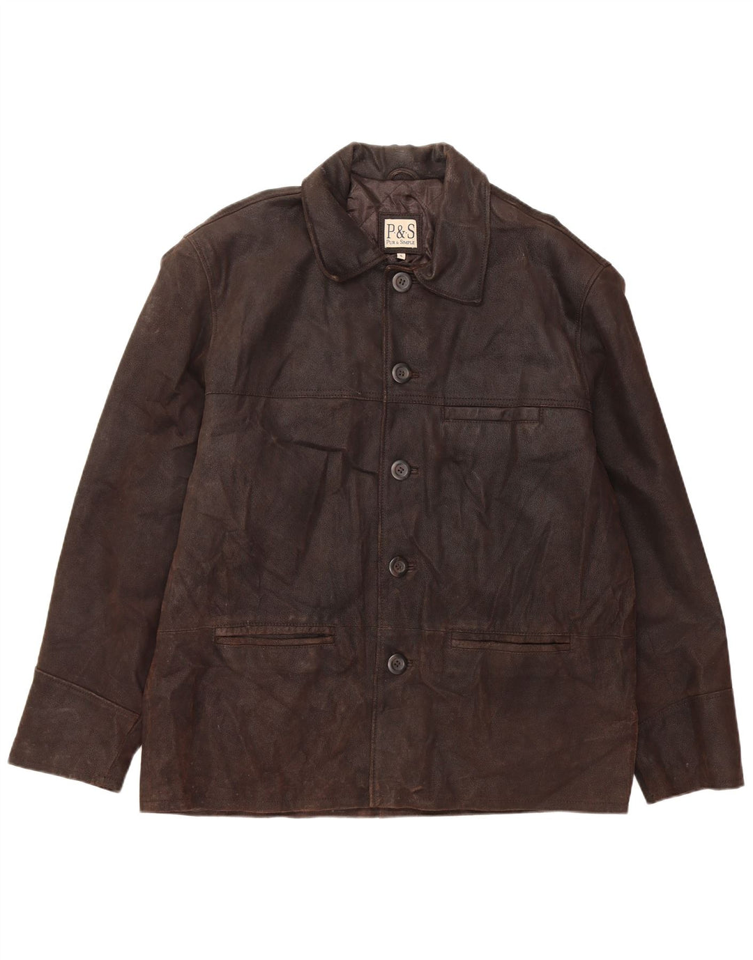 Jachetă de piele pentru bărbați VINTAGE UK 42 XL din piele maro