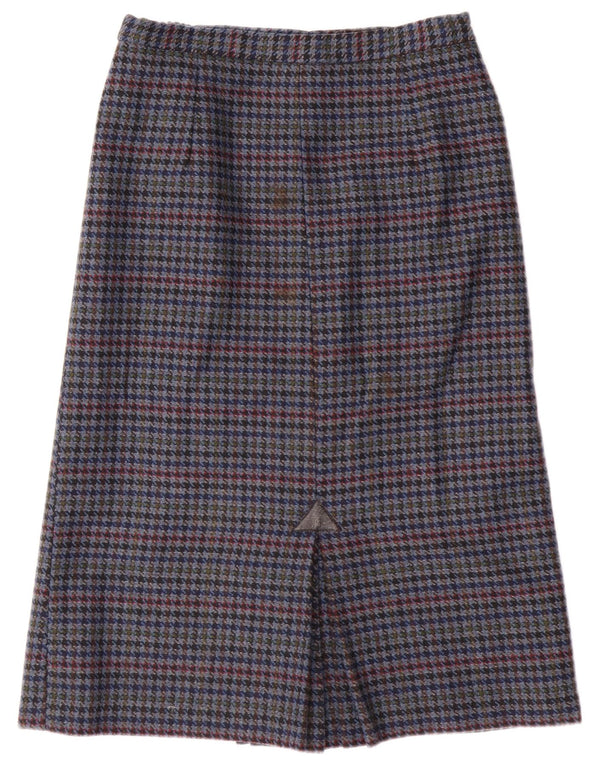 Fusta creion vintage pentru femei UK 14 Medium W28 Blue Houndstooth