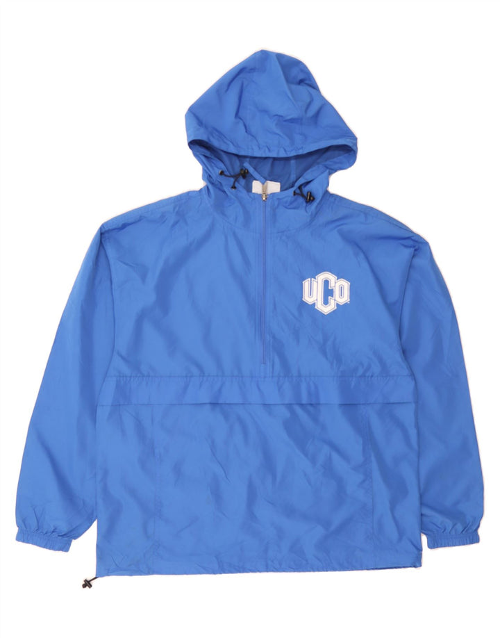 CHAMPION Mens Pullover Hooded Rain Jacket UK 40 Large Blue Polyester Vintage Champion and Second-Hand Champion from Messina Hembry 