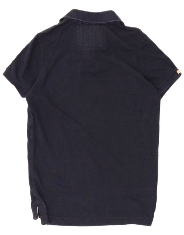 Tricou polo pentru bărbați Superdry, bumbac bleumarin mediu