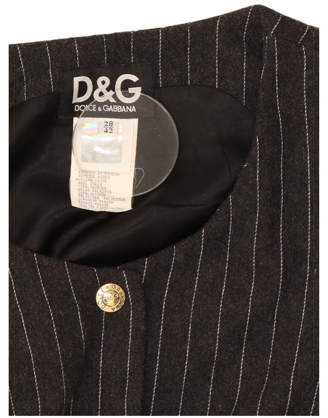 Rochie maxi cu mânecă lungă pentru femei Dolce & Gabbana IT 42 Medium Grey Pinstripe