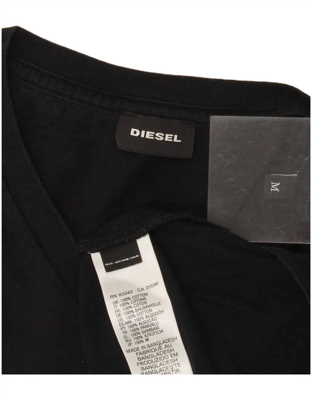 DIESEL Tricou Bărbați Top Mediu Negru Bumbac