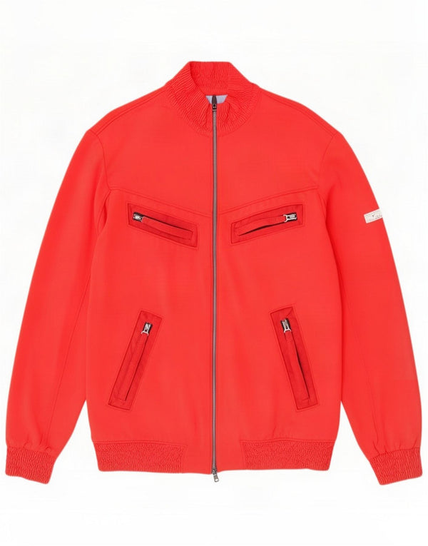 Vintage Mens Utility Jacket IT 52 XL Red Poliuretan
