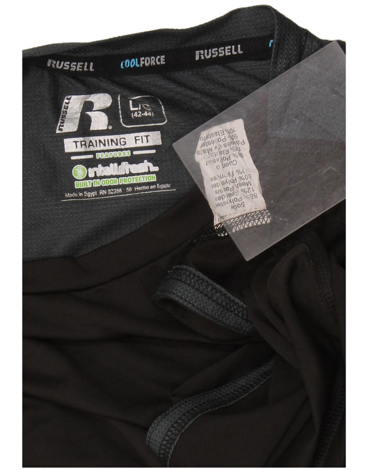 Tricou de antrenament pentru bărbați Russell Athletic Top UK 42/44 Poliester negru mare