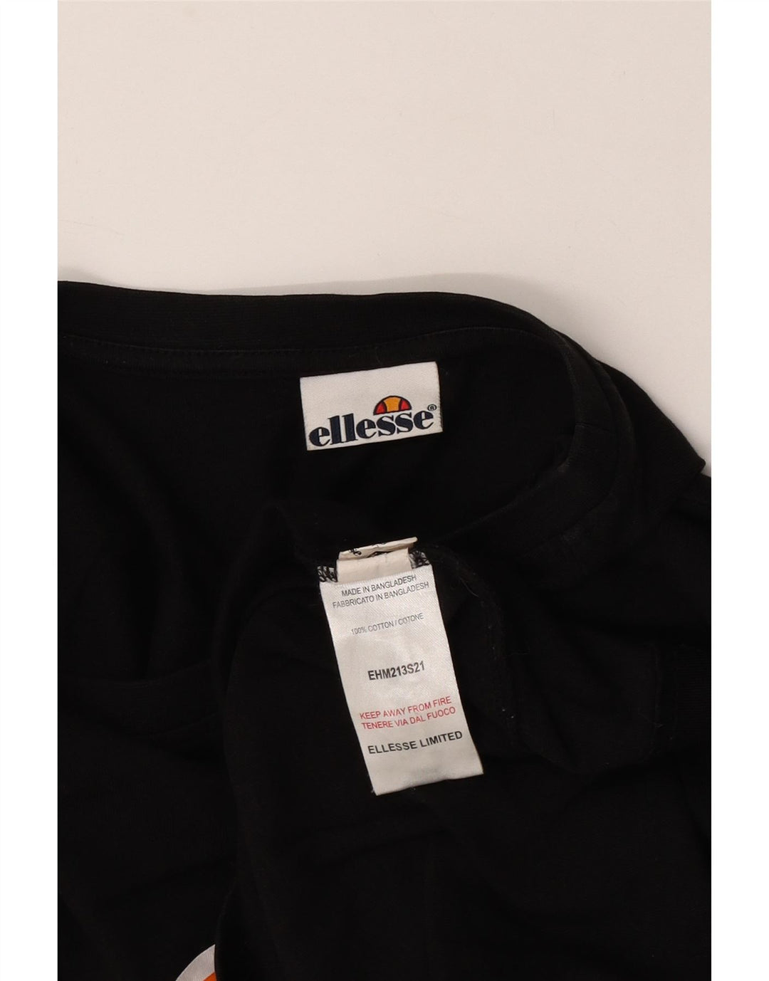 Tricou cu grafică pentru bărbați Ellesse Top mediu negru din bumbac color bloc