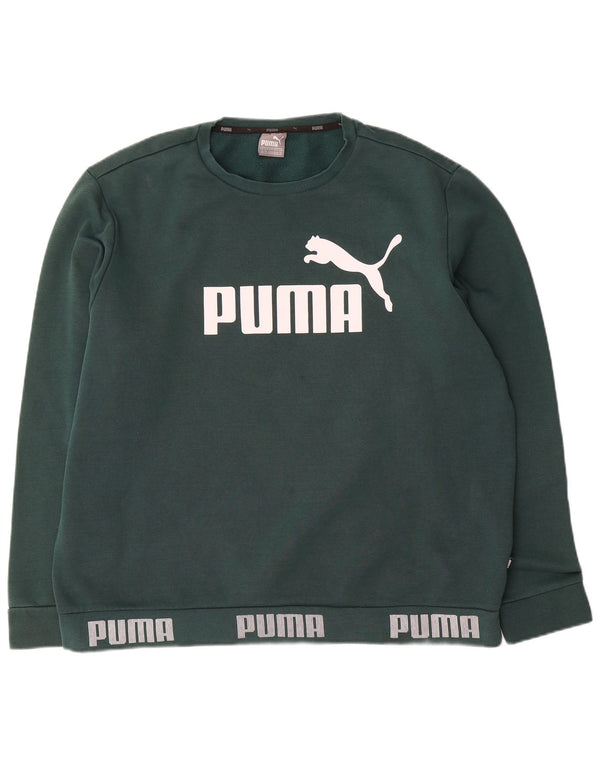 Pulover grafic pentru bărbați Puma Jumper XL bumbac verde