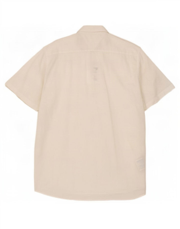 Cămașă cu mânecă scurtă Tommy Hilfiger pentru bărbați, bumbac alb 2XL