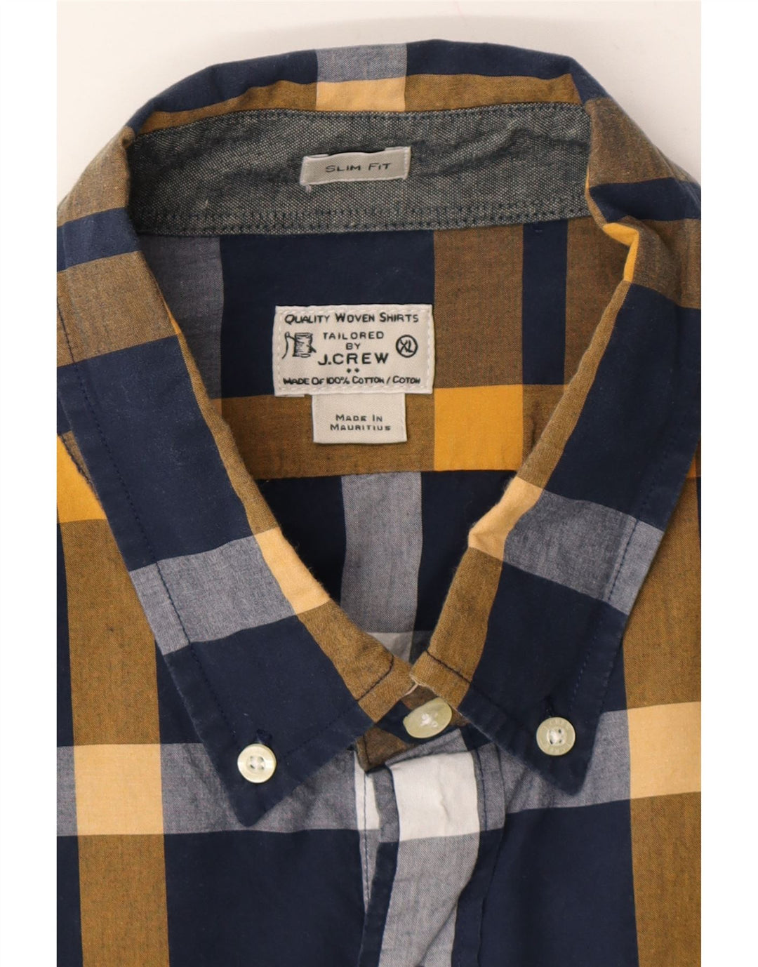 J. CREW Mens Slim Fit Shirt XL Blue Check Cotton Vintage J. Crew and Second-Hand J. Crew from Messina Hembry 