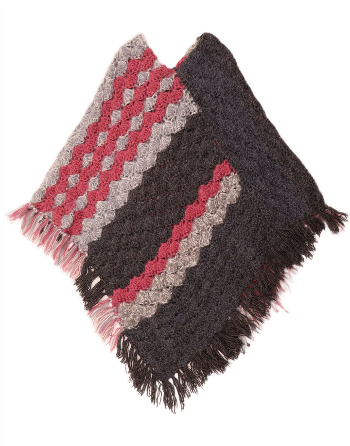 Jumper Poncho Vintage pentru Damă Mărime Unică, Multicolore, în dungi
