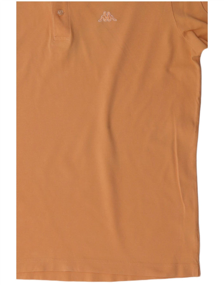 Cămașă polo KAPPA pentru bărbați din bumbac galben mare