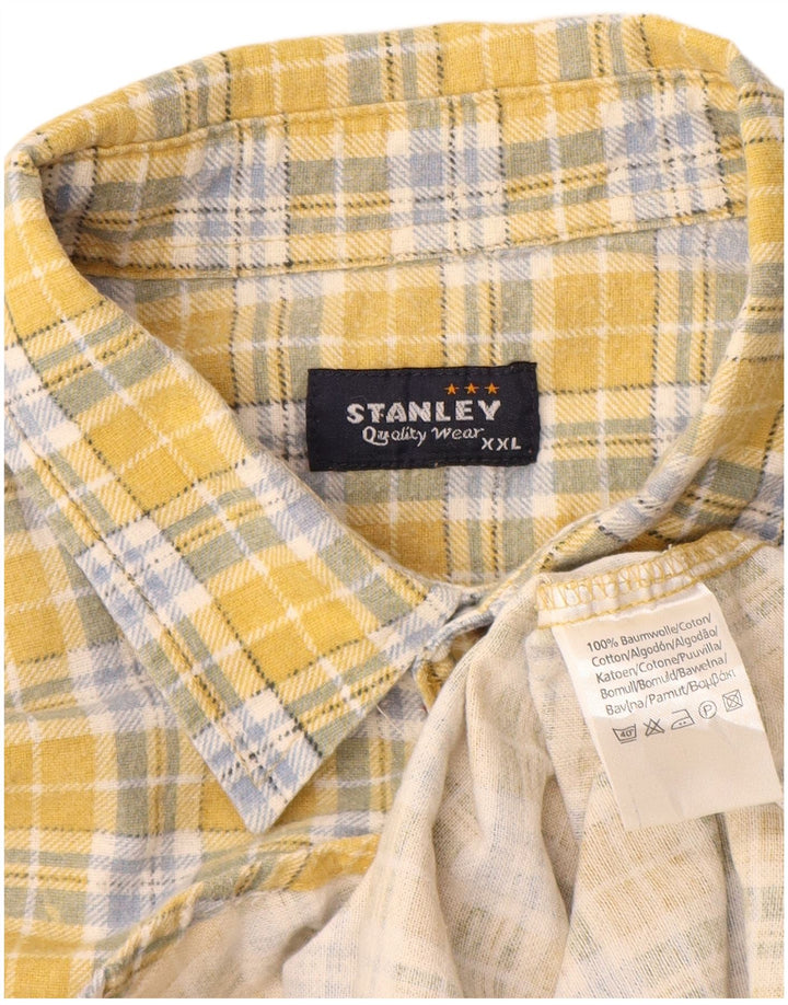 Cămașă de flanel pentru bărbați Stanley 2XL, bumbac cu carouri galbene