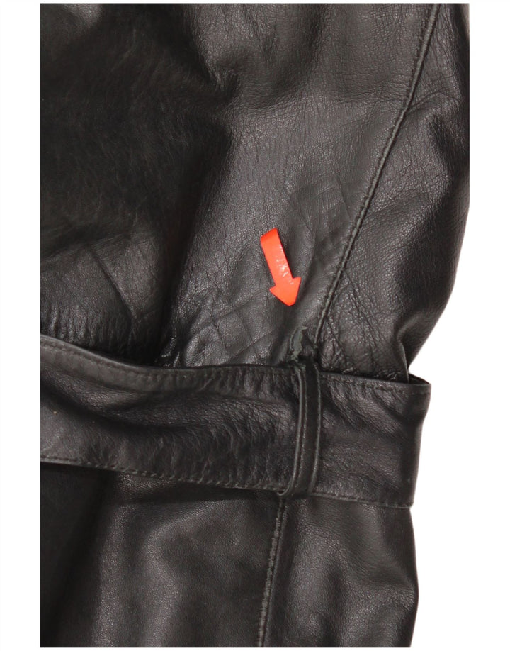 Jachetă de piele vintage pentru femei UK 16, mare, neagră