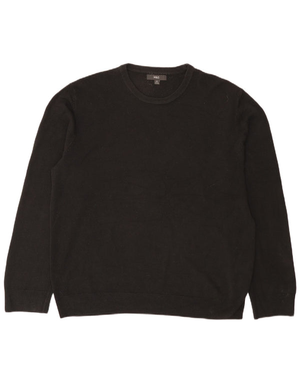 Pulover pentru bărbați Marks & Spencer, cu gât crew, 2XL, acrilic negru