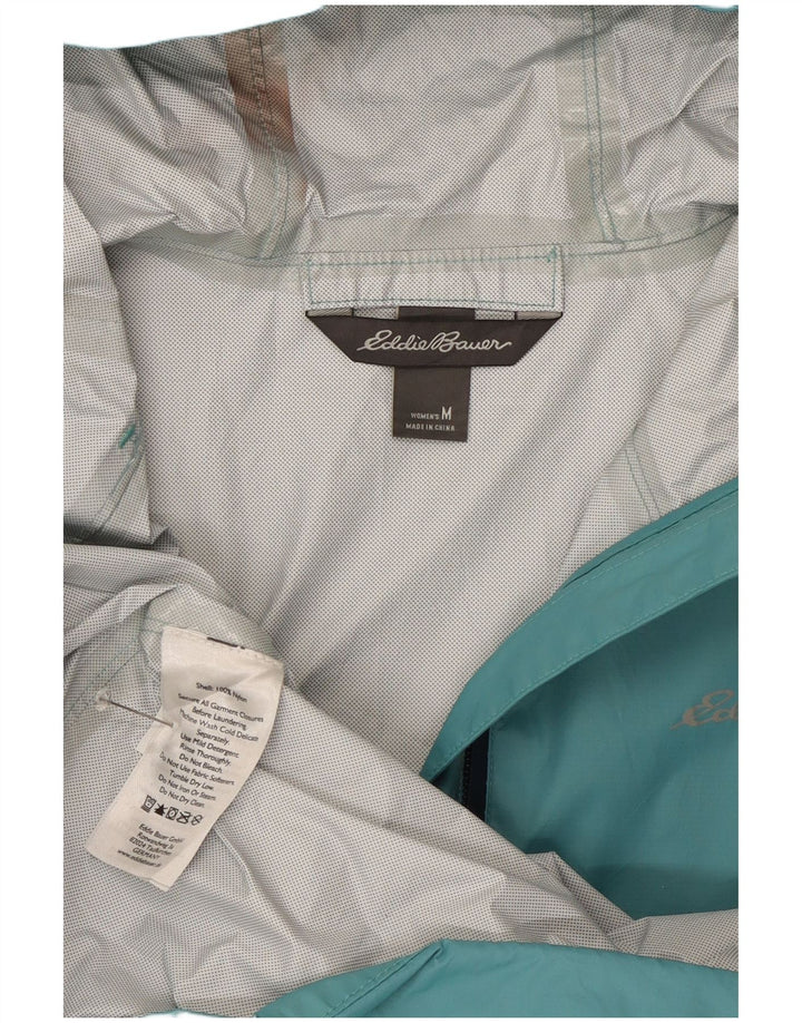 Jachetă de ploaie cu glugă pentru femei Eddie Bauer UK 14, nailon albastru mediu