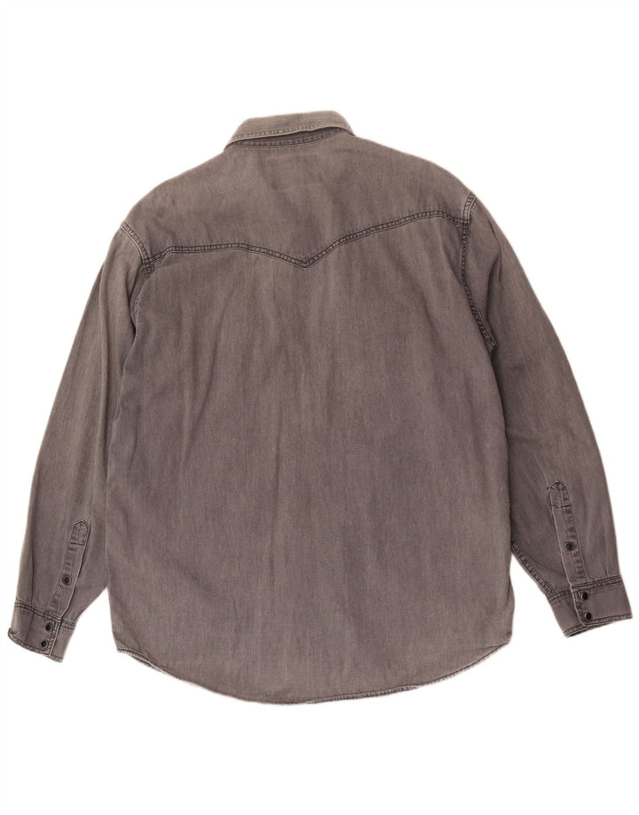 Cămașă din blugi pentru bărbați Wrangler, bumbac gri mare
