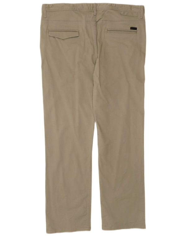 Pantaloni chino drepți pentru bărbați Zara EU 44 Large W34 L30 Bej Bumbac
