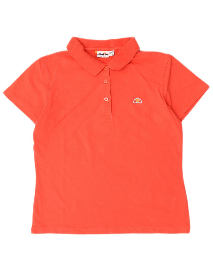 Tricou polo Ellesse pentru femei UK 12, bumbac roșu mediu