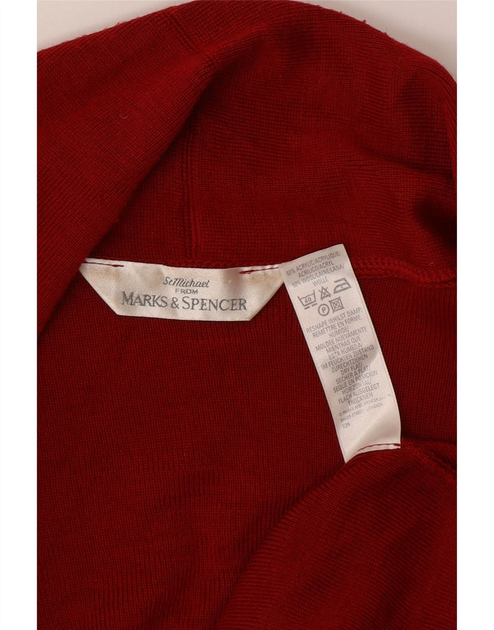 Pulover cardigan deschis supradimensionat pentru femei Marks & Spencer UK 14 Large Red