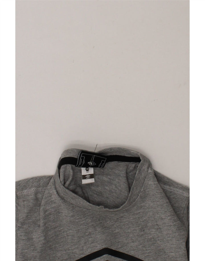 UMBRO Boys Graphic T-Shirt Top 9-10 Years Grey Cotton Vintage Umbro and Second-Hand Umbro from Messina Hembry 