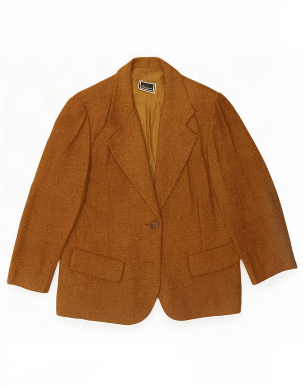 Jachetă blazer pentru femei Luisa Spagnoli, cu 1 nasture, UK 14, maro mediu cu pete