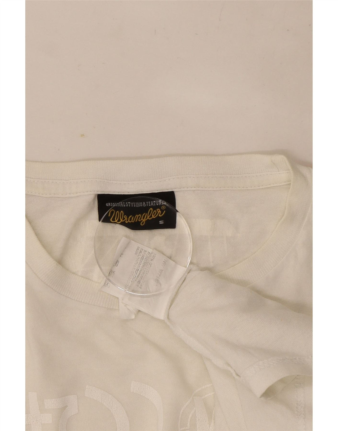 Top grafic pentru bărbați Wrangler cu mânecă lungă, bumbac gri mic