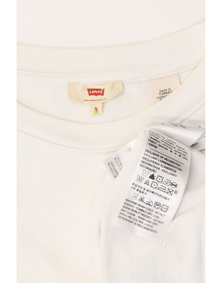 Pulover pentru femei Levi's Oversized Graphic Crop Pulover UK 10 Small White