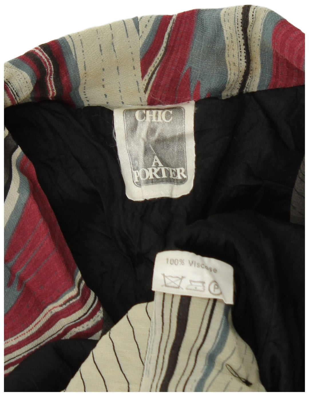 Rochie cămașă vintage pentru femei, cu model abstract, UK 12 Medium Multicolor