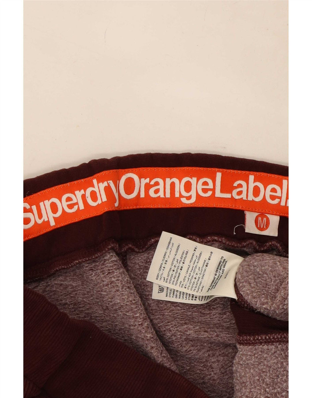 Pantaloni scurți sport Superdry pentru bărbați, bumbac mediu burgundy