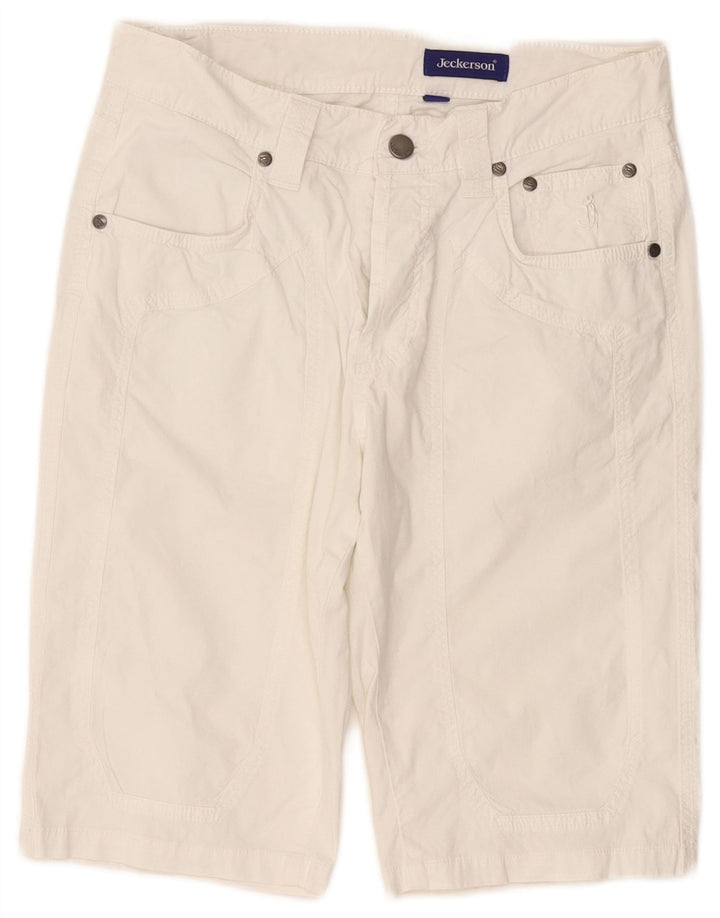Bermude JECKERSON pentru damă, pantaloni scurți casual W31 bumbac alb mediu