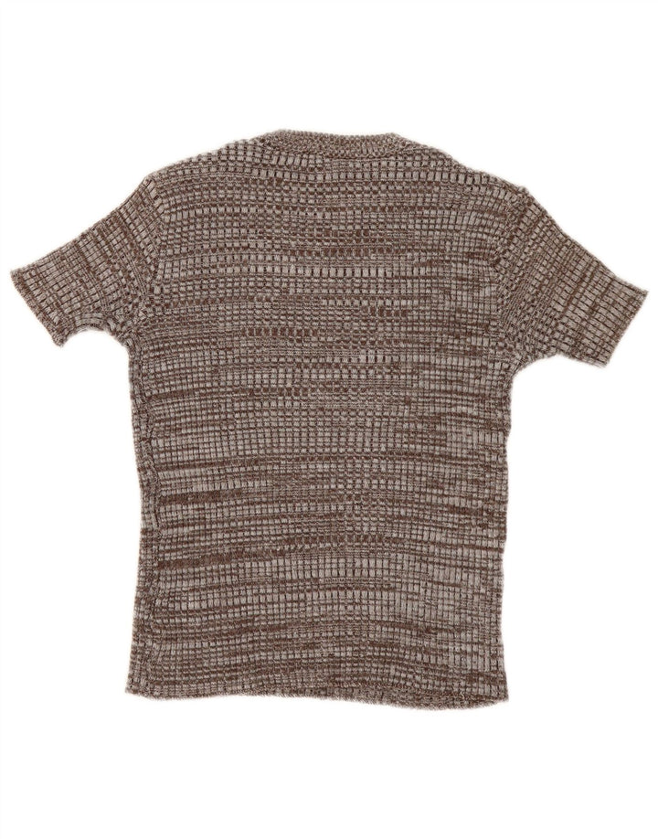 Tricou Vintage pentru femei Top UK 12 Medium Brown Flecked