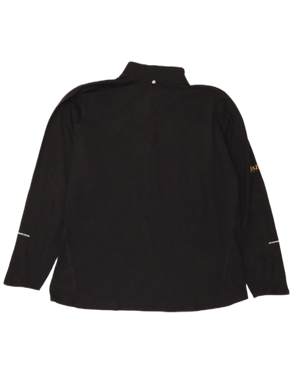 Top de trening pentru bărbați Dri Fit cu fermoar și gât, poliester negru 2XL