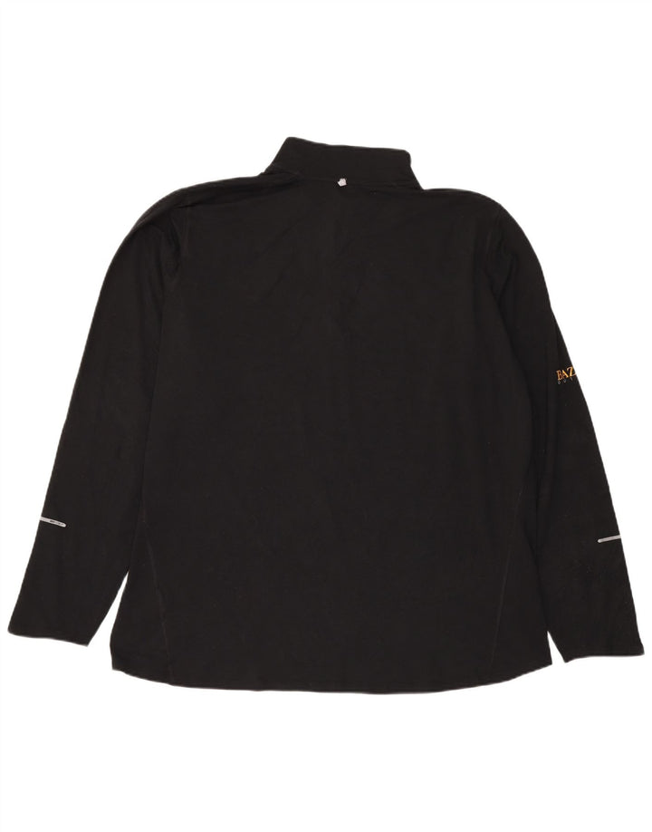Top de trening pentru bărbați Dri Fit cu fermoar și gât, poliester negru 2XL