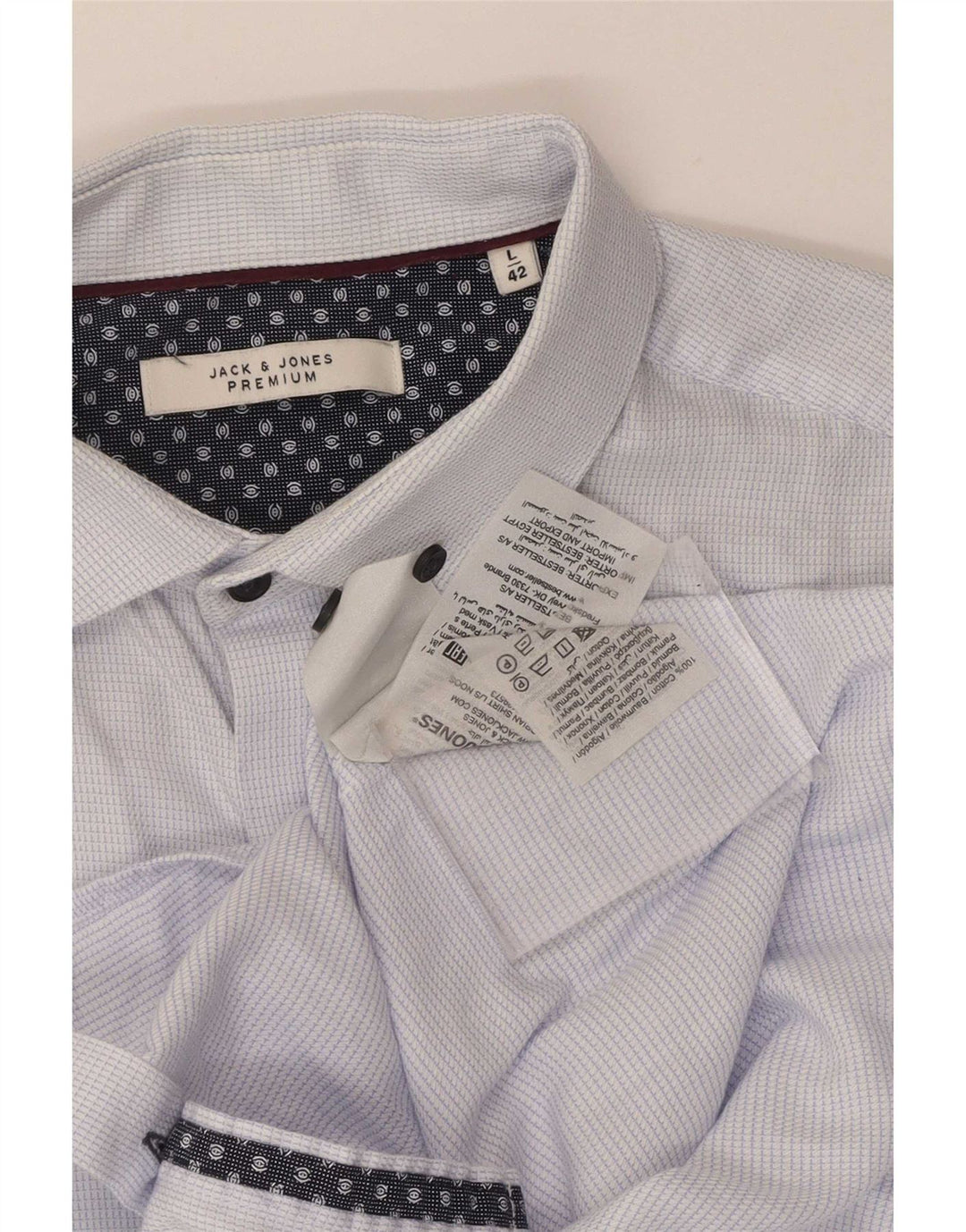 Cămașă Jack & Jones pentru bărbați, mărimea 42, mare, albastru, din bumbac