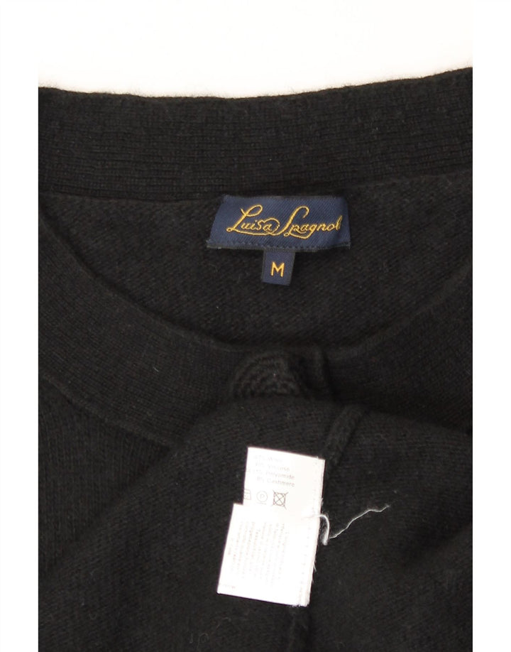 Pulover cardigan pentru femei Luisa Spagnoli UK 14 Lână neagră medie