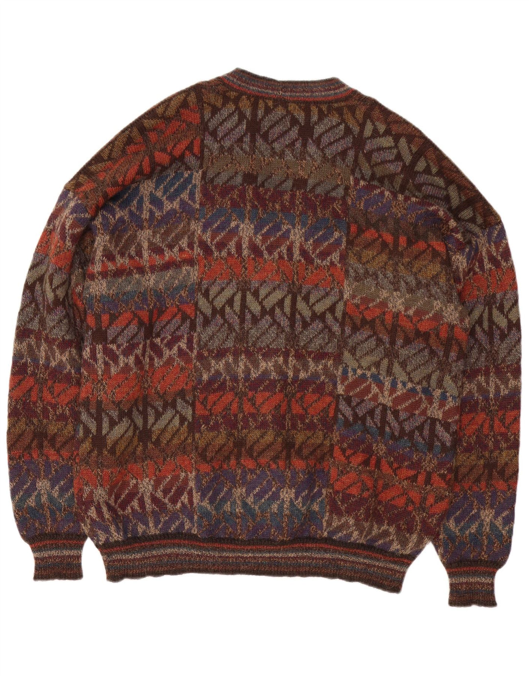 Pulover cardigan pentru bărbați Intiwara, lână de alpaca geometrică, multicoloră