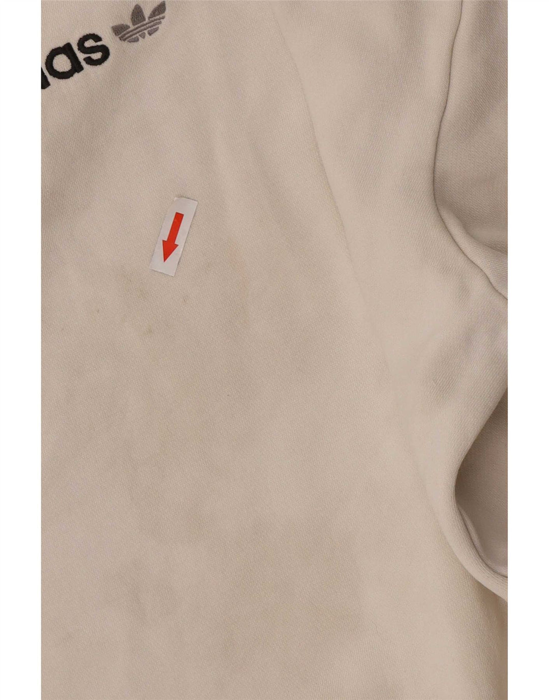 Pulover de hanorac grafic Adidas pentru femei UK 14 Bumbac alb mediu mediu
