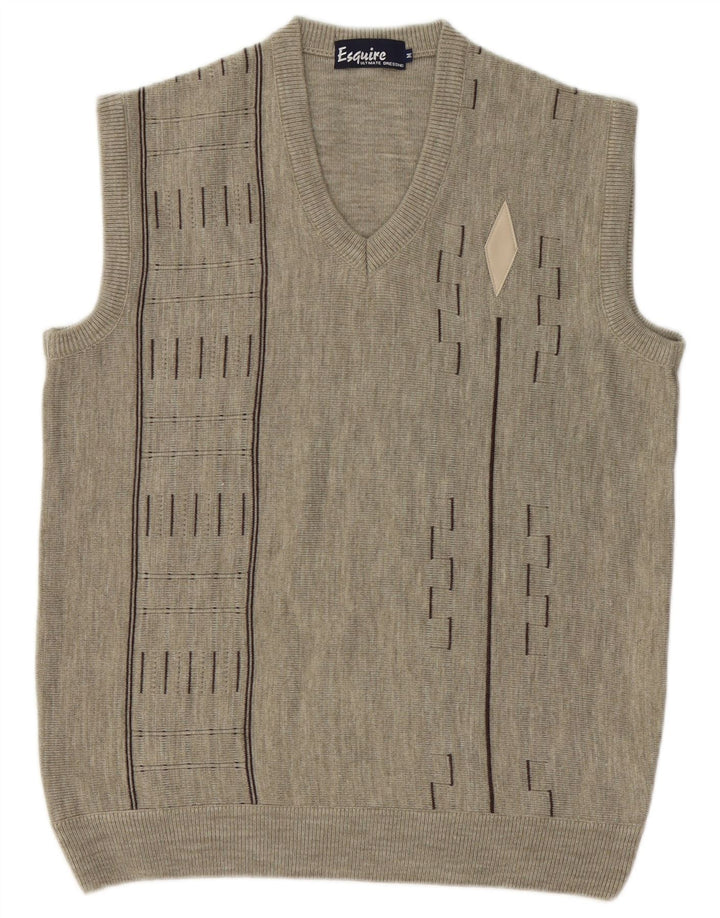 Vestă Vintage pentru bărbați Tank Top Medium Gri Geometric