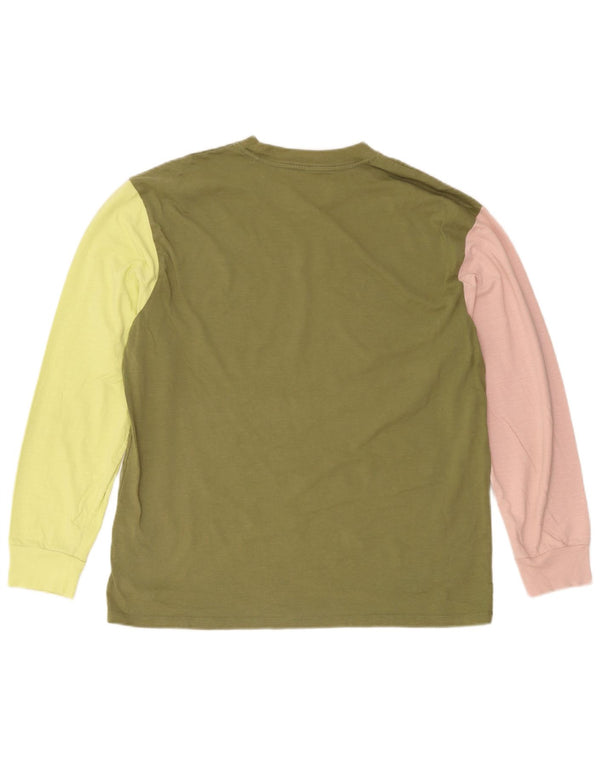 Top relaxat pentru bărbați Levi's cu mânecă lungă, verde mediu, bumbac color bloc