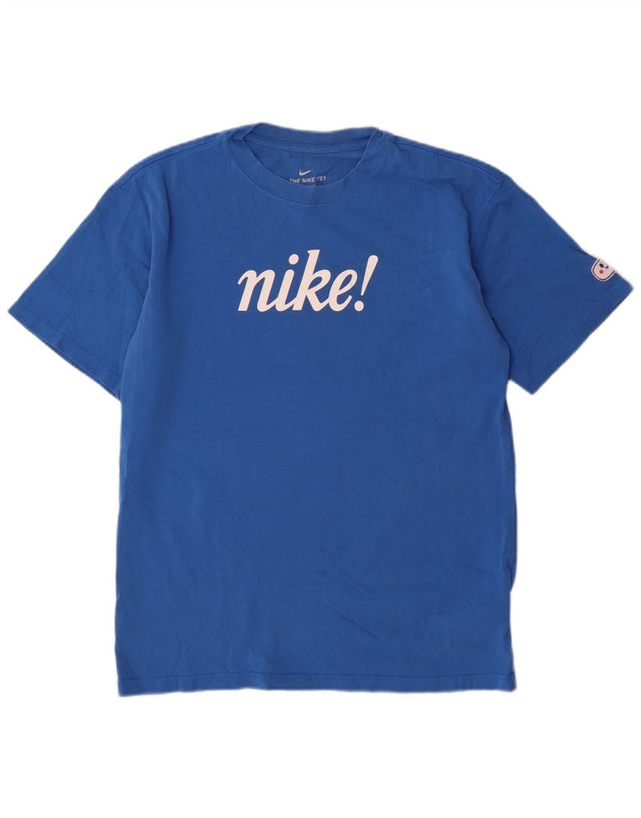 Tricou grafic Nike pentru bărbați Top mic, albastru, bumbac