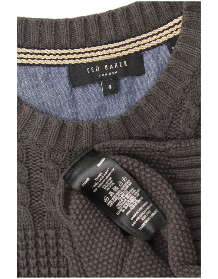 Pulover pentru damă Ted Baker cu gât de barcă, marimea 4, bumbac gri mare