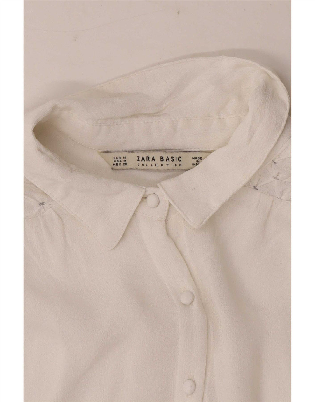 Cămașă cu mânecă lungă pentru femei Zara Regular Fit UK 12 Medium White
