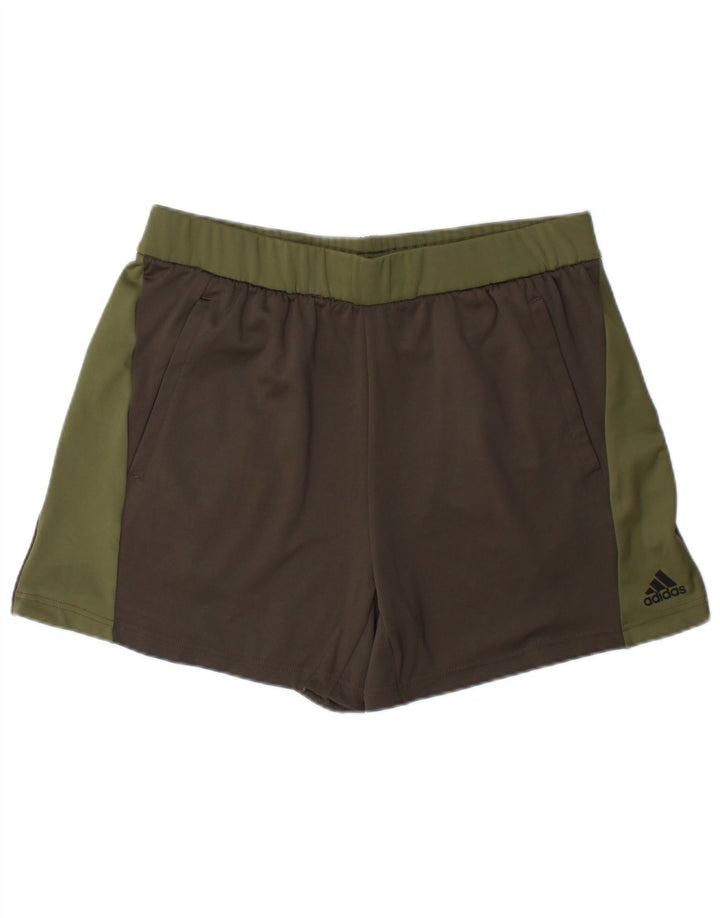 Pantaloni scurți sport Adidas pentru bărbați, mari, verzi, poliester color bloc