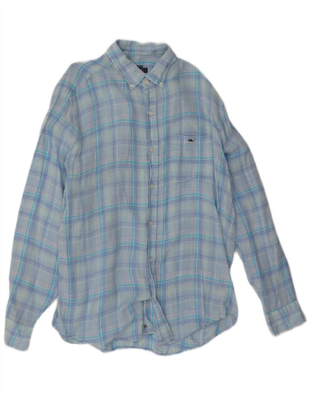 Cămașă pentru bărbați Vineyard Vines Classic Fit, lenjerie mare cu carouri albastre