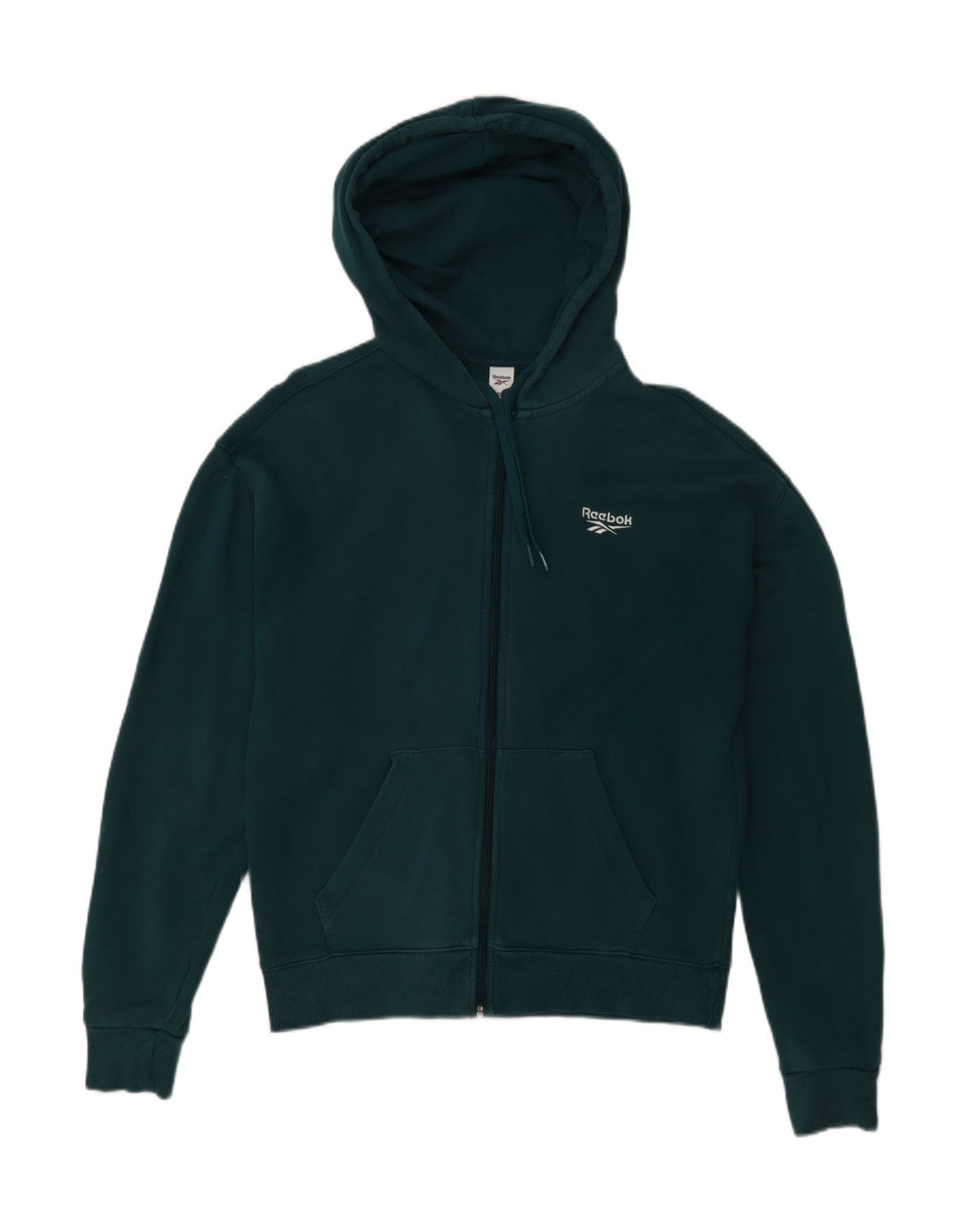 Pulover REEBOK pentru bărbați, cu fermoar, bumbac verde mic