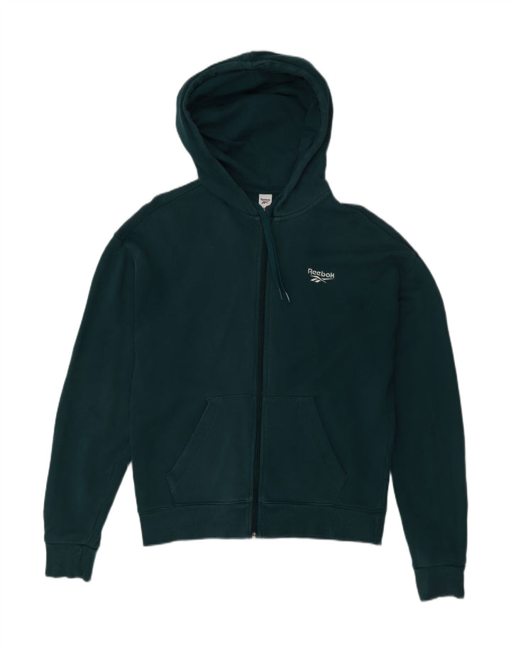 Pulover REEBOK pentru bărbați, cu fermoar, bumbac verde mic