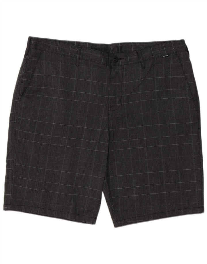 Pantaloni scurți chino pentru bărbați HURLEY W38 XL poliester cu carouri gri
