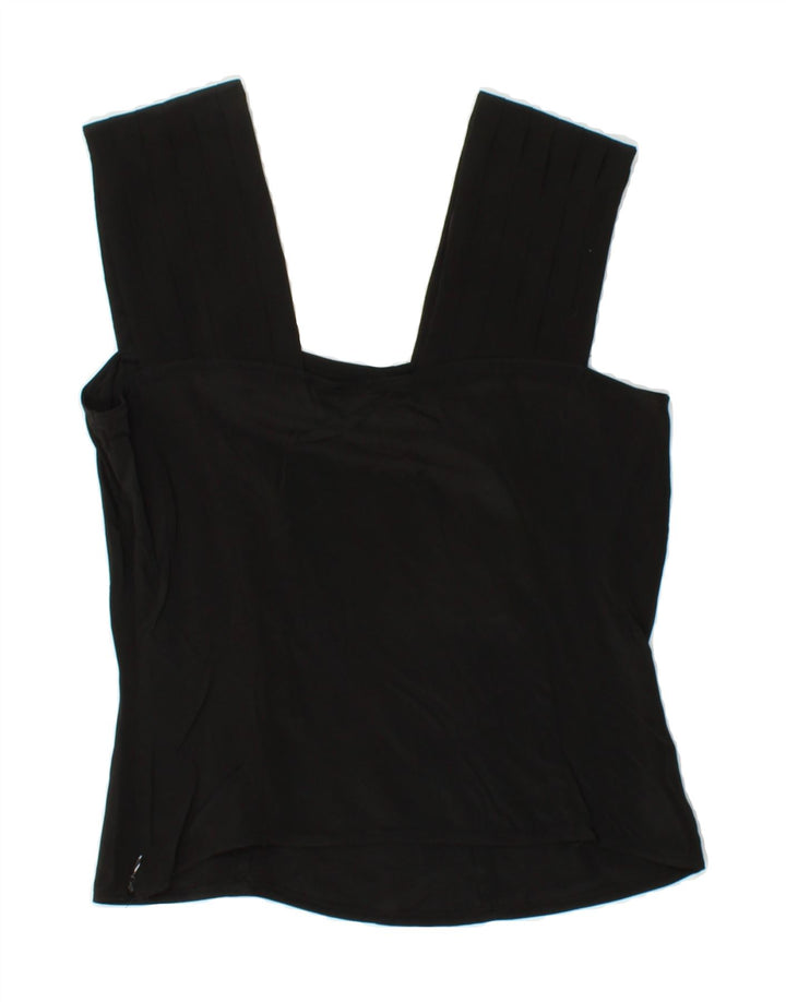 VINTAGE Womens Crop Sleeveless Blouse Top IT 44 Medium Black Vintage Vintage and Second-Hand Vintage from Messina Hembry 